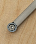 Aluminum lathe tool handle, 12 inches, gray with circular end cap and central screw