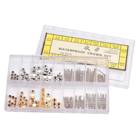 Stainless Steel Watch Crown And Stem Replacement Kit With Multiple Sizes For Easy Repair Pro Grade Parts For Watchmakers