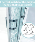 Heavy Duty Chrome Plated Shower Door Handle Replacement Set gliding on glass, including mounting hardware for easy installation.