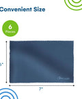 CareTouch microfiber cleaning cloths, navy blue, 6-pack, 6 x 7 inches, for glasses, lenses, phones and screens