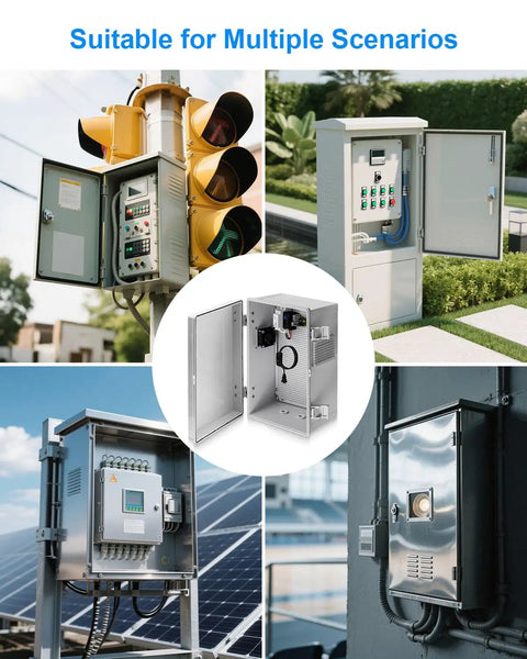 Outdoor Electrical Box With Built In Thermostat And Fan for Easy Temperature Control, ABS Enclosure, Junction Box in Various Scenarios