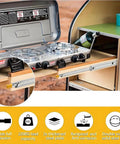 Heavy Duty 24 Inch Locking Drawer Slides Full Extension Ball Bearing Rails for tool boxes on outdoor kitchen setup.