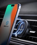 Close-up view of a Two Pack Magnetic Phone Holder For Car Universal Air Vent Mount For Phones And Small Tablets Magnetic Car Phone Mount