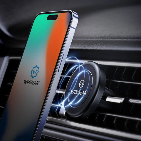 Close-up view of a Two Pack Magnetic Phone Holder For Car Universal Air Vent Mount For Phones And Small Tablets Magnetic Car Phone Mount