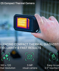 C5 Compact Thermal Imaging Camera With WiFi, High Resolution Infrared Imager in use, showing thermal screen display.