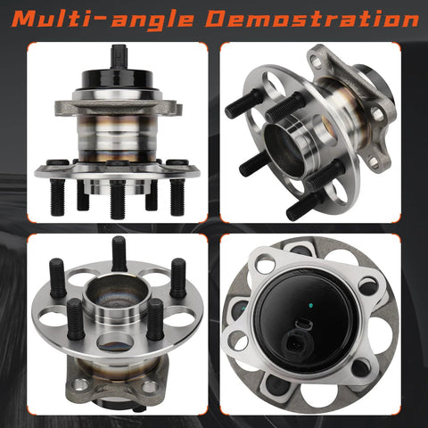 Rear Wheel Hub And Bearing Assembly For Left And Right Fit For Toyota Prius And Prius PlugIn 2010 2015 Durable Replacement shown from multiple angles