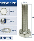 Beefy Heavy Duty Three Eighths Inch Caster Mounting Hardware Kit With Sixteen Hex Bolts Nylon Lock Nuts And Flat Washers diagram