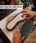 4 mm Thick Rubber Shoe Soles Replacement for Boots and Sneakers, Non Slip Wave Pattern, DIY shoe making scene