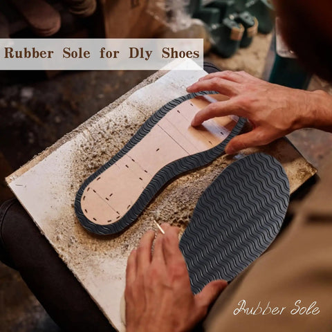 4 mm Thick Rubber Shoe Soles Replacement for Boots and Sneakers, Non Slip Wave Pattern, DIY shoe making scene