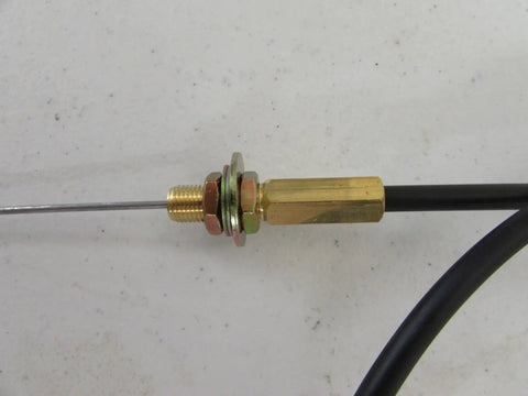 Throttle Cable With Hardware For Wood Chipper 900-9901-04 Black Replacement Kit attached to brass connector