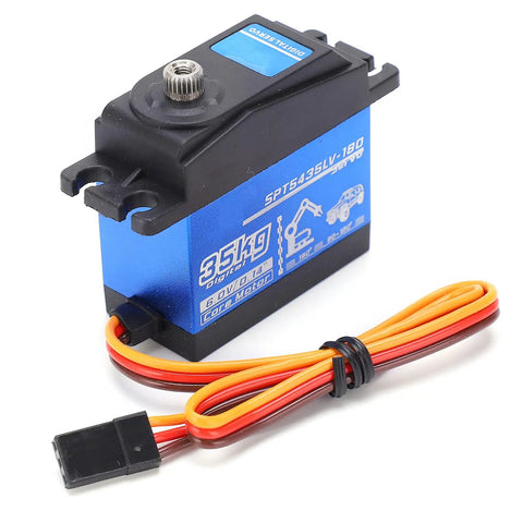 Ride Or Die Heavy Duty 35Kg Digital Metal Gear Servo 90 Degree 4 8V To 6V Aluminum Alloy Motor shown with power wire.