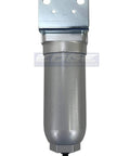 Front view of Beefy Inline Air Filter With Water Trap, 5 Micron Filtration, Metal Bowl, One Half Inch NPT Connection, Auto Drain, 160 CFM