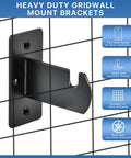 24 Piece Black Metal Gridwall Mount Brackets With Screws for Display Gridwall Hooks in shop and garage setups