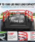 Beefy Heavy Duty ATV Dump Trailer With 1500lb Capacity And 15 Cu Ft Utility Cart Red Steel Railings 16 Inch Tires For Tractor And UTV Dual Action Dump System