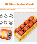 Heavy Duty Moving Dolly With 1000 Pound Capacity For Industrial Equipment and CNC Lathe featuring PU silent rubber wheels for smooth transport.