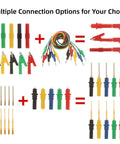 30Pcs Silicone Banana Plug Test Leads Kit With Stackable 4mm Plugs Threaded Probes Alligator Clips for Multimeter Use