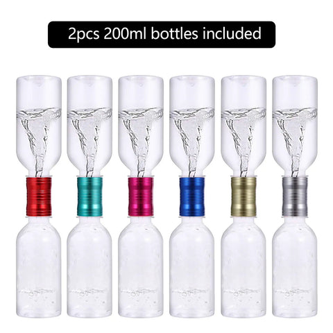 Six Tornado Maker Weather Toy Set With Ultra Light Aluminum Tube Watertight Tornado Kit For Kids, includes bottles with colored connectors