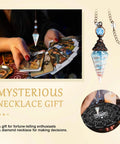 Crystal Copper Pendulum For Divination And Energy Balancing With Real Aquamarine Chip Crystals, tarot reading setup