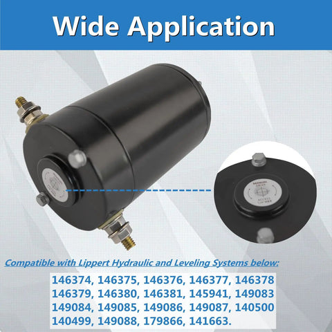 12V 1 HP Permanent Magnet Hydraulic Pump Motor Replacement For RV Leveling System With Slide Out, Compatible With 414018 And F000MM0809, OE 167576 15 167576, Easy Install And Reliable Performance For DIY Repairs