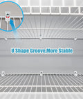 24 Pack White Wire Shelf Clips With Brackets Set for Closet Shelving Includes Screws and Expansion Tubes installed on wire shelves.