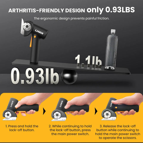 Heavy Duty Electric Cardboard Cutter With Tungsten Steel Blades, 4000Mah Battery And High Torque Brushless Motor shown with ergonomic design.