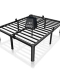 Heavy Duty King Bed Frame Built Like A Tank With 3500 Pound Capacity showing slats and a 3000 pound weight.