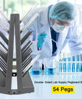 54 Pegs Lab Drying Rack Double Sided Pegboard Bench With Detachable PP Test Tube Rack And Drainage Holes Pro Grade Drying Station