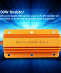 Beefy 200W 8 Ohm Aluminum Housed High Power Resistor for Industrial Equipment Power Supply and Top Tier Audio Systems Rugged Professional Grade Electrical Component, orange finned body with screw holes
