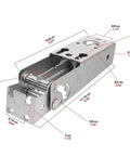 Heavy Duty Chest Freezer Door Hinge With Spring And Cover Replacement Part For Top Opening Freezers, metal construction with dimensions.