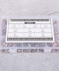 300 Pcs Carbon Steel Rivet Nut Kit With Color Zinc Plated Finish, metric and inch sizes in transparent box