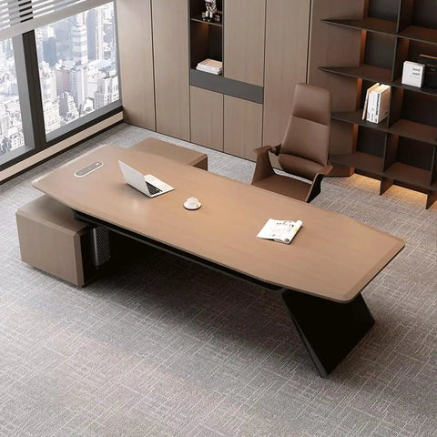Top Tier Executive Computer Desk For Modern Home Office Workstation Featuring Rock Solid Build And Sleek Smooth Surface game changer setup in stylish office.