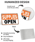 12x8 Inch Aluminum Wall Sign Matte Finish Space Upgrade For Home Cafe Bar Garage Office Shop Warehouse Entryway Or Corridor Durable Anti Rust Waterproof UV Resistant Metal Decor That Keeps Your Walls Looking Fresh, back view with rounded corners and hanging holes