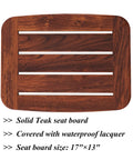 Solid teak seat board for Teak Shower Bench And Bath Stool For Shower Or Tub, Height Adjustable, Lightweight, Waterproof.