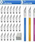 3 Piece Exacto Knife Kit with 30 Spare Blades Size 11 for Crafts Arts Modeling Scrapbooking and Stencil Projects Aluminum Handle