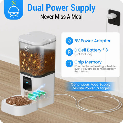 Game Changing Automatic Cat Feeder With 1080P Camera And Night Vision 5G Wifi Smart Dog Food Dispenser with dual power supply.