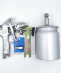 Gravity Feed Paint Spray Gun with lower pot 1.0 Mm Nozzle and 400 Ml Tank, silver spray gun with manual and lower pot.