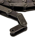 Close-up of Heavy Duty ANSI C2060 Conveyor Roller Chain 10 Feet With 1 Connecting Link 1.500 Inch Pitch Double Pitch Workhorse