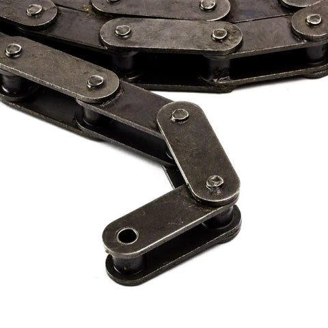 Close-up of Heavy Duty ANSI C2060 Conveyor Roller Chain 10 Feet With 1 Connecting Link 1.500 Inch Pitch Double Pitch Workhorse