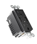 2-Pack Black USB Wall Outlet With Dual USB Ports 4.8A Total Fast Charge, 15 Amp Duplex, Tamper Resistant Electrical Receptacle, UL Listed