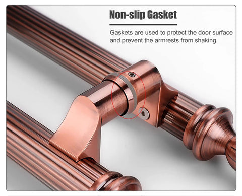 Close-up of non-slip gasket on Vintage Style Stainless Steel Sliding Barn Door Handle Set Back To Back Door Pulls for cabinets.