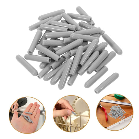 Huge Pack Of Dishwasher Rack End Caps And Tine Protectors featuring gray snap-in end caps for easy installation in kitchens.