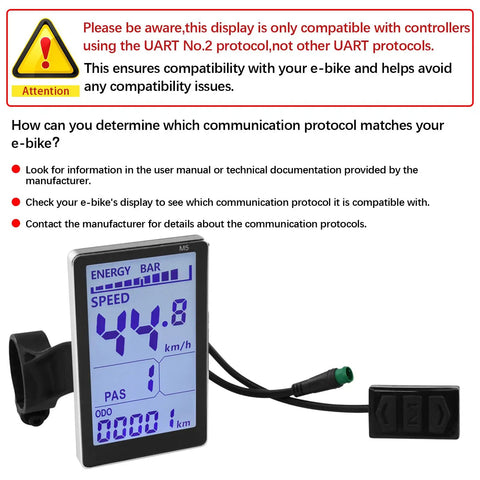 5 Pin E Scooter M5 Panel Meter LCD Screen With Waterproof Connector For E Bike Display And Control Panel Ride Ready Fits 31.8mm And 22.2mm Handlebars No 2 Protocol 24V To 60V Systems Wide Compatibility For Electric Bicycles And Scooters