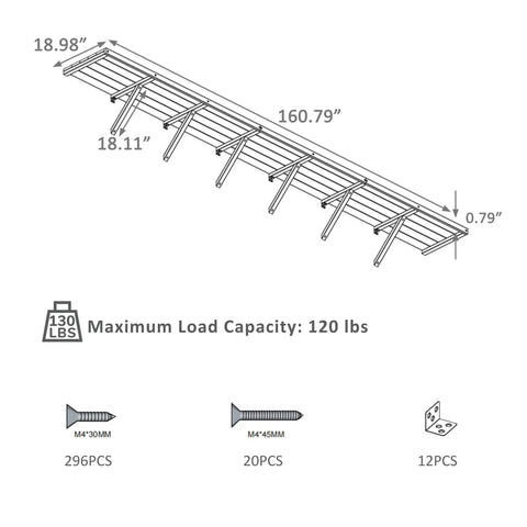 Wooden Greenhouse Shelf Kit 161 Inch Long Shelves 14 Ft Fit Two Pack Light Mocha Brown DIY Friendly Horticulture Workbench System Durable Premium Wood Construction Easy Storage And Organization