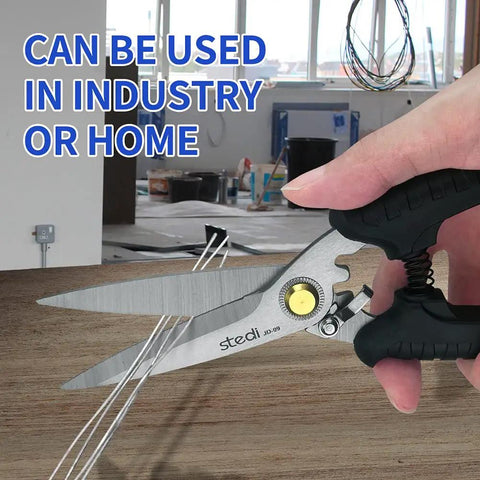 Multipurpose Heavy Duty Scissors With Extended Ultra Sharp Blades And Finely Serrated Edges High Carbon Stainless Steel Shears in use