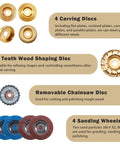 14 Piece Wood Carving Disc Set For 4 Inch Or 4.5 Inch Angle Grinders With 5 Eighth Inch Arbor including carving, shaping, sanding discs