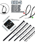 Must Have 300 Piece Zip Tie Set With Assorted Sizes From 4 To 12 Inches Self Locking Nylon Cable Ties With Adhesive Mounts