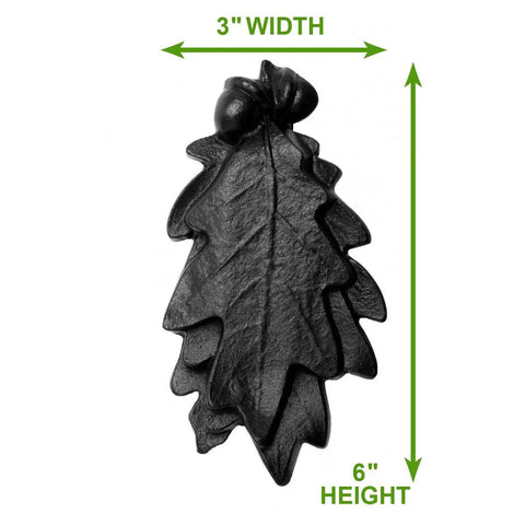Oak Leaf Cast Iron Door Knocker Built Tough In Rustic 6 Inch Front Door Hardware With Rust-Resistant Powder Coat Finish