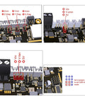 High Performance 3D Printer Control Board For E4 With Built In Antenna and TMC2209 Support showing jumper settings and connectors