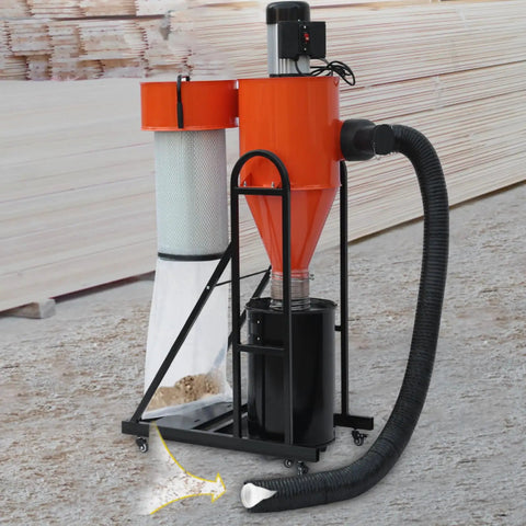 2 HP Dust Collector Beast For Your Shop With 1167 CFM Portable Vortex System in woodworking shop setting