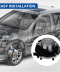 Rear Wheel Hub And Bearing Assembly Direct Fit For 2008 2012 Dodge Grand Caravan, 2008 2012 Chrysler Town And Country, And 2009 2012 VW Routan With ABS 5 Lug Easy Install Replacement Part shown with installation diagram